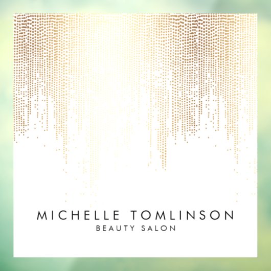 Luxe nep gouden confetti regen schoonheidssalon raamsticker (Vel 3)