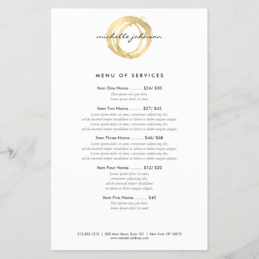 Luxe nep-gouden geschilderde cirkel designerlogo flyer (Voorkant)