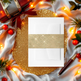 Luxe nep gouden glitter-effect wikkel uitnodiging uitnodigingen wikkel