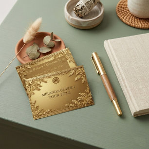 Luxe Nep Metaal Goud Loof Minimalistische Moderne  Visitekaartje
