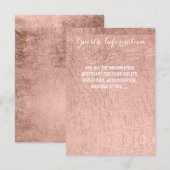 Luxe nep rozen goud blad trouw gast info informatiekaartje (Voorkant / Achterkant)