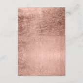 Luxe nep rozen goud blad trouw gast info informatiekaartje (Achterkant)