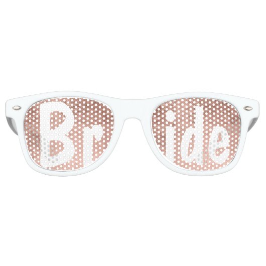 Luxe nep rozen gouden blad bruid retro zonnebril (Voorkant)