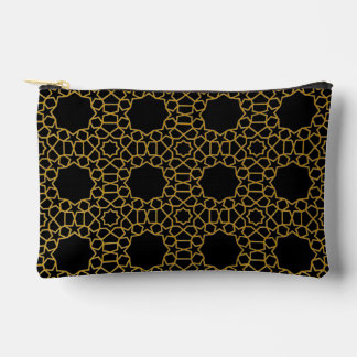 Luxe Nepgoud Geometrisch Patroon Zwart Print Knipp Etui