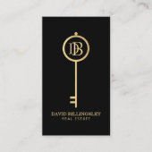 Luxe Nepgoud Sleutel Monogram Makelaar Visitekaartje (Voorkant)