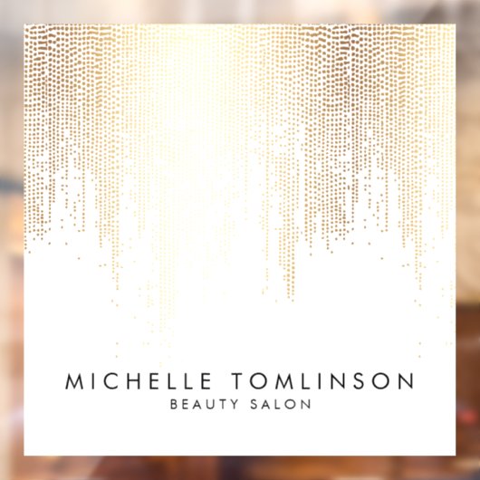 Luxe Nepgouden Confetti Regen Schoonheidssalon Raamsticker (Vel 2)