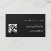 Luxe Nepleer Leer Gecertificeerd Accountant QR Cod Visitekaartje (Achterkant)