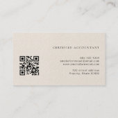 Luxe Nepleer Leer Gecertificeerde Accountant QR Co Visitekaartje (Achterkant)