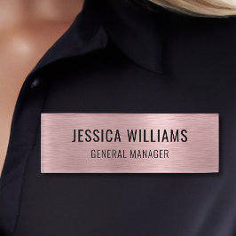 Luxe Nepparel Geborsteld Roze Professionele Modern Naambadge