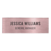 Luxe Nepparel Geborsteld Roze Professionele Modern Naambadge (Voorkant)