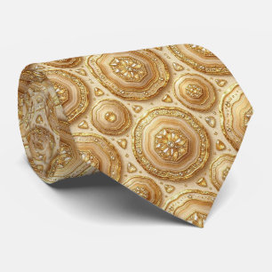 Luxe nepzijde Kameel + Gouden Geode Heren Das