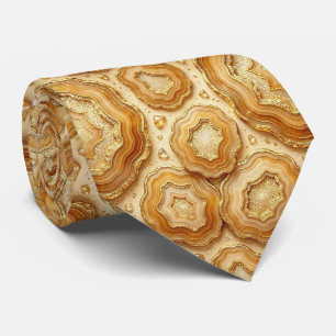Luxe nepzijde Kameel + Gouden Geode Heren Das