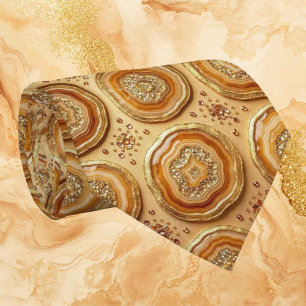 Luxe nepzijde Kameel + Gouden Geode Heren Das