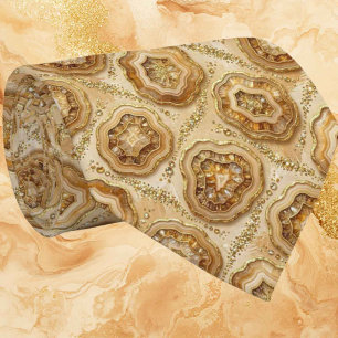 Luxe nepzijde   Kameel + Gouden Geode Heren Das