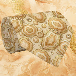 Luxe nepzijde Kameel + Gouden Geode Heren Das