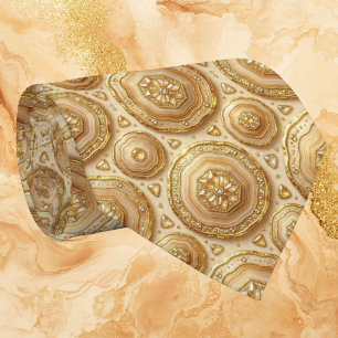 Luxe nepzijde Kameel + Gouden Geode Heren Das