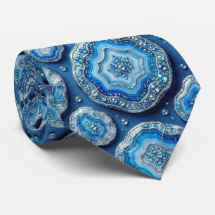 Luxe nepzijde Oceaanblauwe geode stropdas