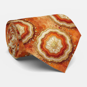 Luxe Nepzijde Roest + Goud Geode Heren Zijden Kn Stropdas