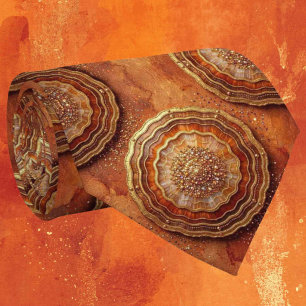 Luxe Nepzijde Roest + Goud Geode Heren Zijden Kn Stropdas