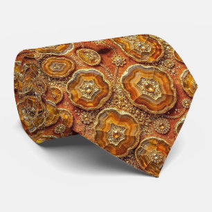 Luxe Nepzijde Roest + Goud Geode Heren Zijden Kn Stropdas