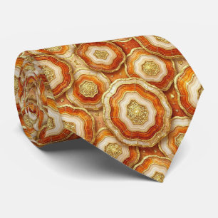 Luxe Nepzijde Roest + Goud Geode Heren Zijden Kn Stropdas