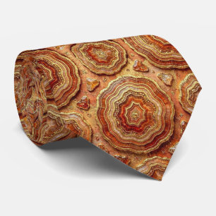 Luxe Nepzijde Roest + Goud Geode Heren Zijdestee Stropdas