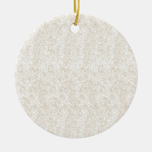 Luxe neutraal bloemornament keramisch ornament (Voorkant)