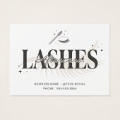 Luxe Neutral Glam Wimper Nazorg Gids Visitekaartje (Voorkant)