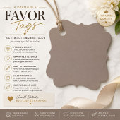Luxe neutrale favor-tagtemplate bedankjes labels