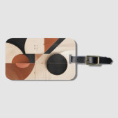 Luxe neutrale geometrische bagagelabel met estheti (Voorkant (horizontaal))