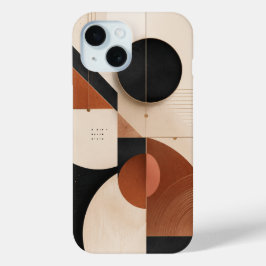 Luxe neutrale geometrische esthetiek iPhone 15 case