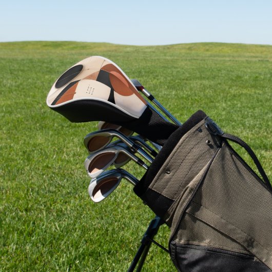 Luxe neutrale geometrische esthetiek golfheadcover (Insitu)