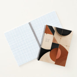 Luxe neutrale geometrische esthetische spiraal notitieboek