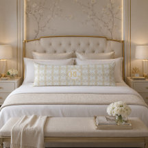 Luxe neutrale geometrische monogram body pillow