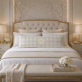 Luxe neutrale geometrische monogram body pillow lichaamskussen