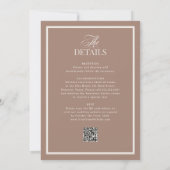 Luxe Neutrale Mocha Taupe | RSVP QR Code Bruiloft Kaart (Achterkant)
