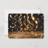 Luxe Nieuwjaarsfeest Fluwelen Gordijn Gouden Glans Kaart (Achterkant)