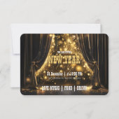 Luxe Nieuwjaarsfeest Fluwelen Gordijn Gouden Glans Kaart (Voorkant)