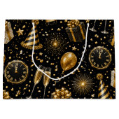 Luxe Nieuwjaarsvieringspatroon Groot Cadeauzakje (Voorkant)