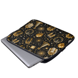 Luxe Nieuwjaarsvieringspatroon Laptop Sleeve