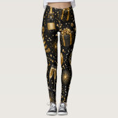 Luxe Nieuwjaarsvieringspatroon Leggings (Voorkant)