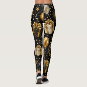 Luxe Nieuwjaarsvieringspatroon Leggings (Achterkant)