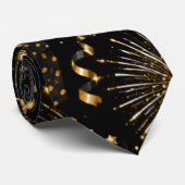 Luxe Nieuwjaarsvieringspatroon Stropdas (Opgerold)