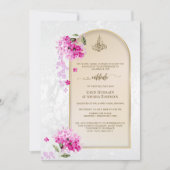 Luxe Nikkah Huwelijksuitnodiging | Hydrangeas Kaart (Voorkant)