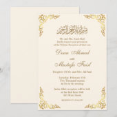 Luxe nikkah islamitische huwelijksuitnodigingen kaart (Voorkant / Achterkant)