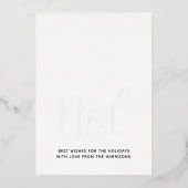 Luxe Noel Black en White Real Folie Feestdagenkaart (Voorkant)