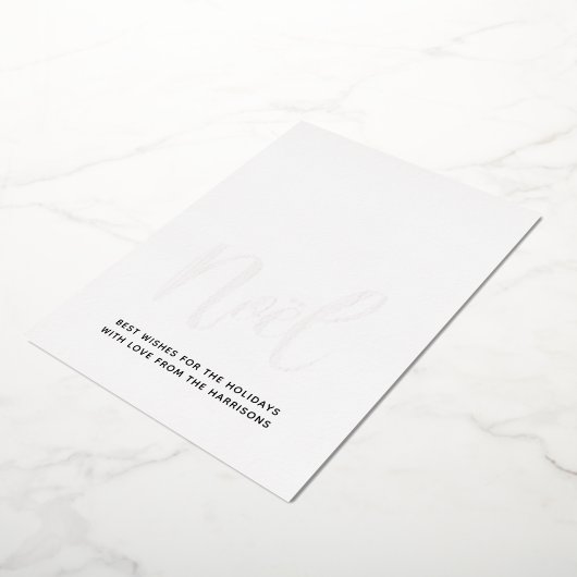 Luxe Noel Black en White Real Folie Feestdagenkaart (Gedraaid)