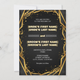 Luxe Noir Elegant Minimalistisch Zwart en Goud Kaart