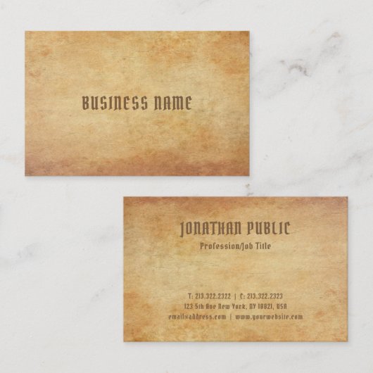 Luxe nostalgisch oud papier Bekijk de Sjabloon Pre Visitekaartje (Voorkant / Achterkant)
