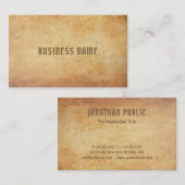 Luxe nostalgische oud papier look premium dik visitekaartje (Voorkant / Achterkant)